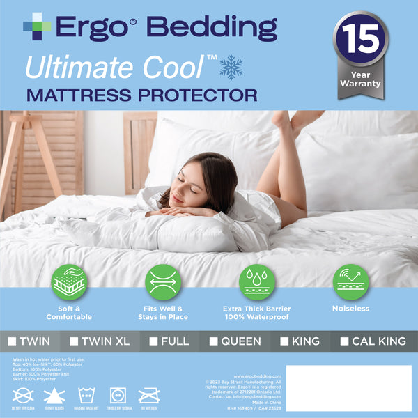 Ergo Bedding Ultimate Cool Mattress Protector: Waterproof, 3D Air Fabr