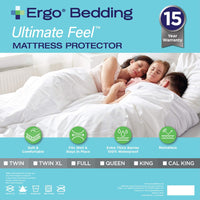 Ergo Bedding Ultimate Feel Mattress Protector: 3D Air Fabric Cooling, Vinyl Free, Ultra Soft, Breathable, Noiseless Bed Mattress Cover