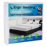 Ergo Bedding Ultimate Cotton Mattress Protector-Waterproof-Hypoallergenic-Vinyl Free